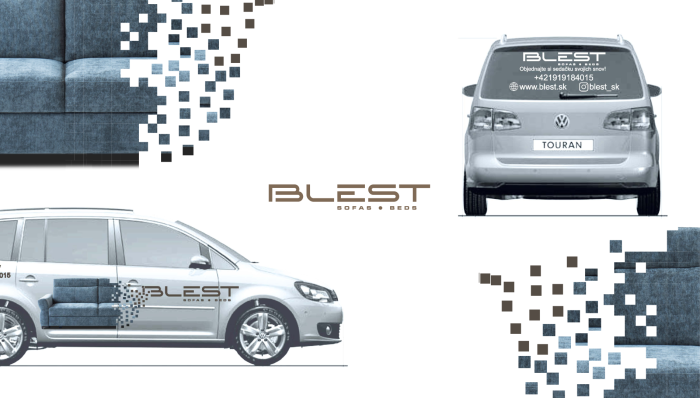 Development of a car sticker for a soft furniture company “Blest”