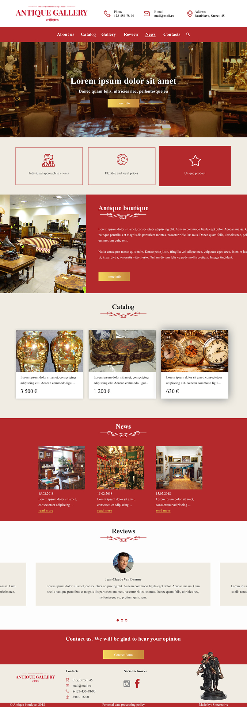 Ready-made home page